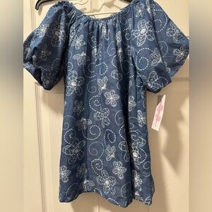 Floral Patterned Blue Dress